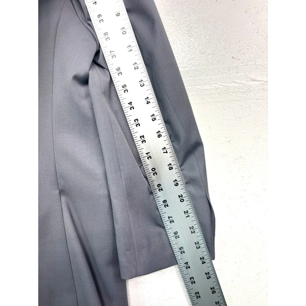 vtg Studio Milano Italy 40S 34x29 Gray 2pc Pant Suit 100% Wool Pleated‎ Cuffed